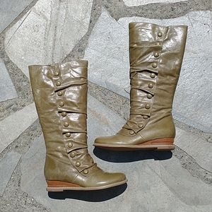 Miz Mooz Bloom Olive Wide Calf Boots